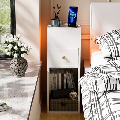 Led bedside table - table, w/drawer