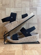 Skechers Beverlee Sheer Luck Arch Fit Black Wedge Sandals 119985 UK Size 6