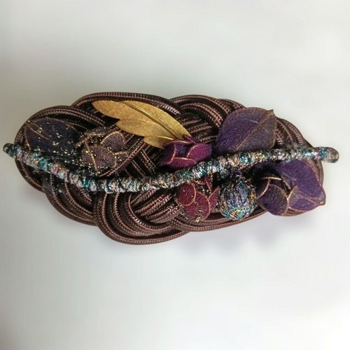 Brown handmade barrette - handmade, with