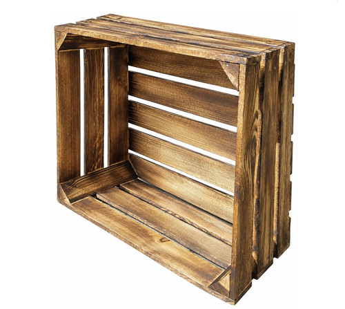 Rustic wooden storage crate - rustic,