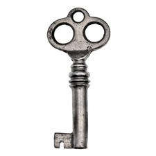 Hollow Shaft Key with THREE HOLE BOW 1⅞" - Antique Key Vintage Key - ref.k982