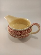 Masons Vista jug red and white colourway 5in diameter ironstone england