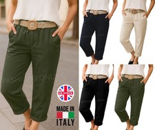 Ladies Womens Cropped Chino