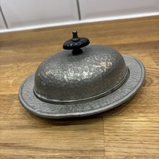 Vintage Hammered Pewter Lidded
