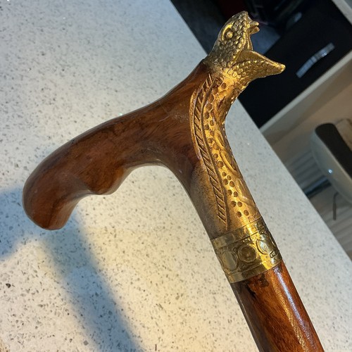 Walking stick brass snake - stick,