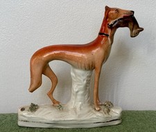 Antique Staffordshire Greyhound with Hare Figurine – A/F