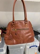 LEATHER HANDBAG BROWN BY