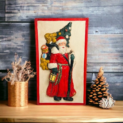 Old world santa carrying staff - carrying,
