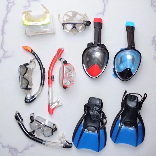 Assorted snorkel diving gear - snorkel,
