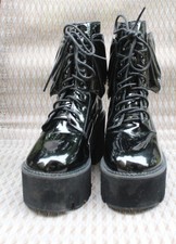 Gothic Emo Platform Bat Wing Style Boots UK Size 3 EU 36 Worn Once Very Good