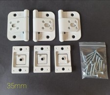 National Hickman White Alternative Hinge Set for 1 door - 35mm, 40mm & 44mm door