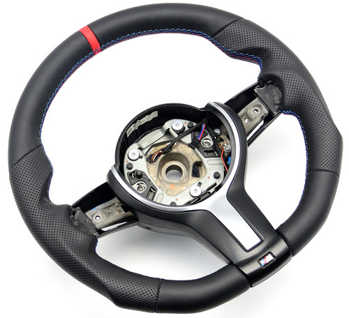 Flat leather steering - flat, wheel