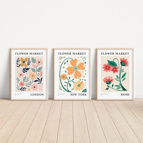 Set flower market art - set, 3