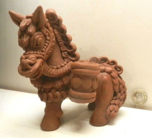 Asian terracotta figurine of - asian,