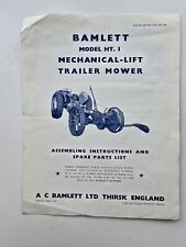 BAMLETT HT1 MECHANICAL LIFT TRAILER MOWER PARTS & OPERATORS MANUAL