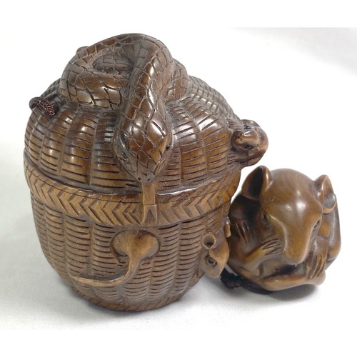 Japanese antique inro snake - inro,