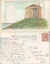 Martello Tower on the Cove Fields unidentified location Valentine Sons 1909