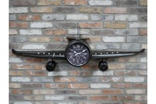 Vintage Aviation Wall Clock 145cm Industrial Airplane Plane Design Quartz