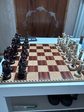 Custom Wooden Lord Of The Rings Chess Board Set 