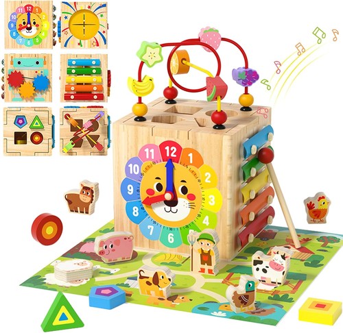 Baby wooden activity - 7-in-1,