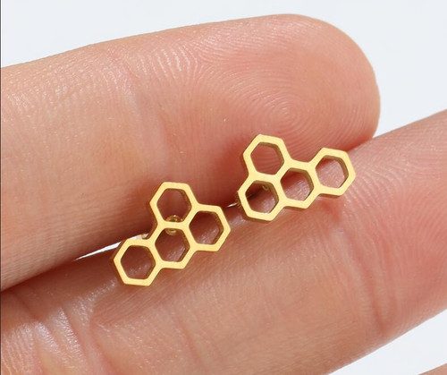 Mini honey comb - , earrings