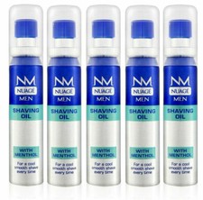 5 x Nuage Mens Shaving Oil With Menthol Cool Fresh & Smooth Shave - 25ML