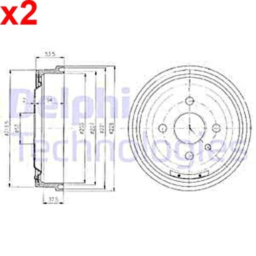 Brake drum delphi fits opel - brake,