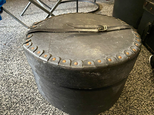 Black leather single drum - black,