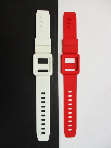 Red white silicone watch - white,