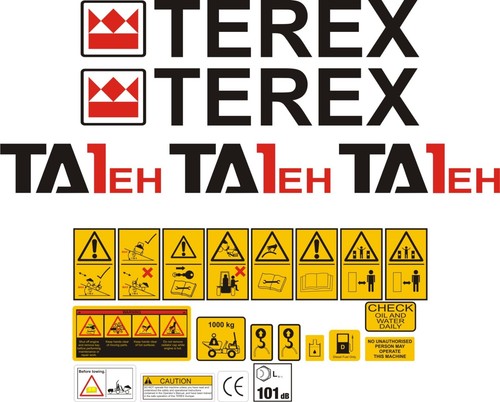 Terex ta1eh dumper decal set - dumper, set.
