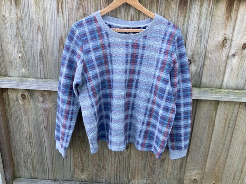Womens indigo grey check top - womens,
