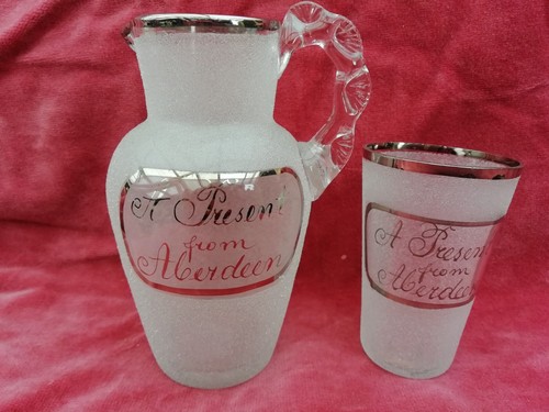 Victorian frosted whiskey jug - frosted,