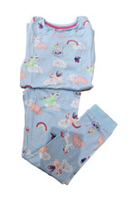 Ex M&S Girls Pyjamas PJ Snuggle set unicorn blue 18m-7 Years NEW