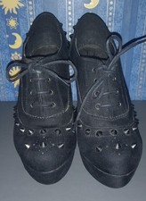 Faux suede studded platform shoes, UK4/EU37, Goth, Rock, unworn