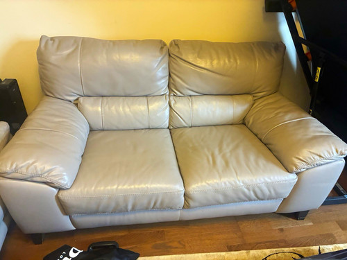 Dfs grey leather seater - seater, sofa