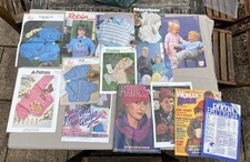 Bundle of 14 Vintage Baby/Children/Adult Knitting Patterns - Paton,Phildar,Robin