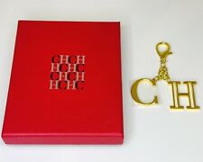 Carolina Herrera Style Gold CH Logo Keyring / Bag Charm with Gift Box