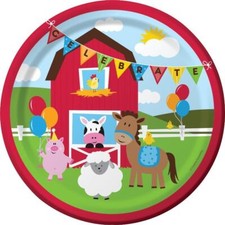 Farm Party Plates 23cm Pack of