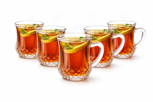 Set glass tea mugs - mugs, 185ml