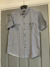 Jeff Banks Short Sleeved Striped Shirt.  Medium
