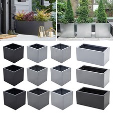 Cube Metal Planter Garden Steel Zinc Plant Flower Pot Indoor Outdoor Trough Box