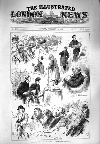 Original old antique print - old,