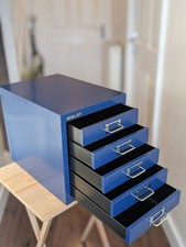 Bisley 5 Drawer Blue Metal Filing Cabinet 2000 