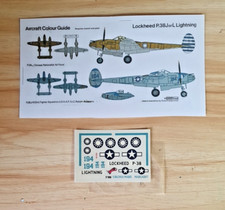 FROG F186 LOCKHEED P.38J / L LIGHTNING USAAF / CHINESE 1/72 DECALS & GUIDE