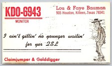 QSL CB Ham Radio Card KD0-6943 Killeen, Texas Lou & Faye Bauman