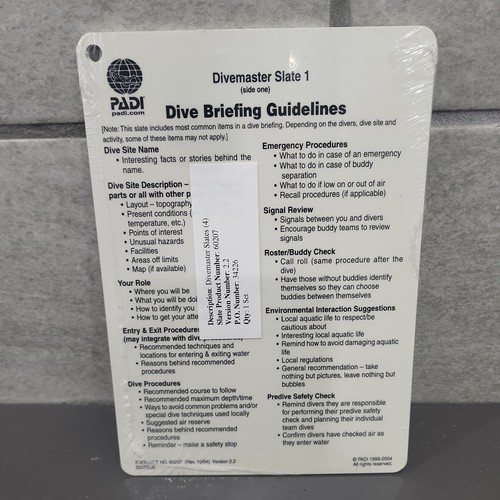Padi divemaster scuba slates - padi,