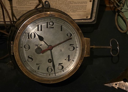 Navy wall clock - wall, ship