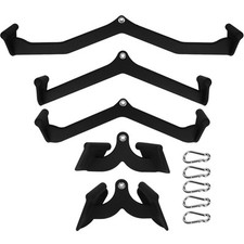 Lat Pull Down 5pc Grip Handle Cable V Bar Attachment T Bar Row/Seated Gym Strong