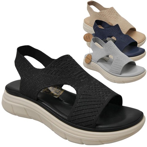 Ladies sandals elastic strap - elastic,