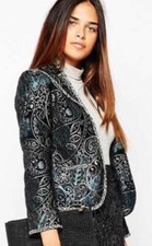 Warehouse Paisley Boucle Jacket UK 14 RRP £75 LN049 DD 05
